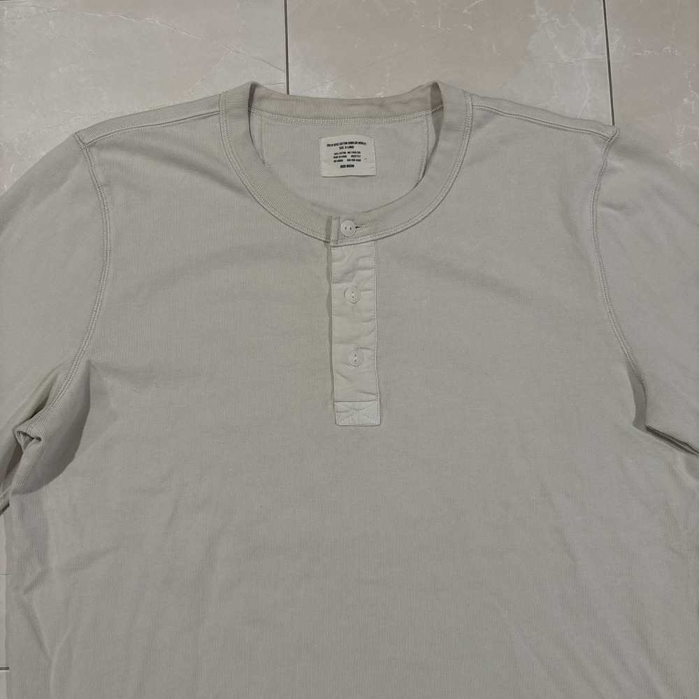 Buck Mason Thermal Henley Base Layer Shirt Men's XL White Pullover Sweater Knit - Picture 3 of 8